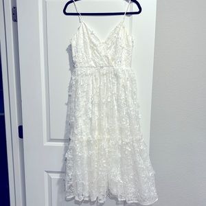 Lulus White 3D Floral Dress